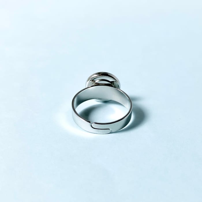 陶器がきらめくリング Frozen white